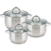 Kinghoff 6 Darabos Edénykészlet - Rozsdamentes Acél, Edzett Üveg Fedő KH-4447 (KH-4447)