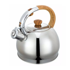 Kinghoff teáskanna, sípszóval, inox-fa, 2.0L (KH-3782) vízforraló és teáskanna