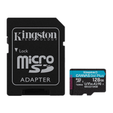 Kingston 128Gb Canvas Go Plus Uhs-I U3 V30,memóriakártya memóriakártya