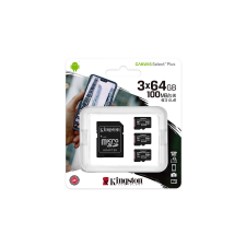 Kingston 3x64GB Canvas Select Plus microSDXC UHS-I CL10 memóriakártya + Adapter memóriakártya