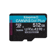 Kingston 512gb sd micro canvas go! plus (sdxc class 10 uhs-i u3) (sdcg3/512gbsp) memória kártya memóriakártya