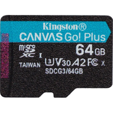 Kingston 64GB Canvas Go! Plus Class10 UHS-I U3 V30 A2 microSDXC memóriakártya Single Pack (SDCG3/64GBSP) memóriakártya