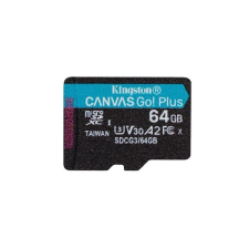 Kingston 64GB microSDXC Kingston Canvas Go! Plus UHS-I U3 V30 A2 (SDCG3/64GBSP) memóriakártya