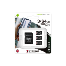 Kingston 64GB microSDXC Kingston Canvas Select Plus CL10 memóriakártya 3db/cs + adapter (SDCS2/64GB-3P1A) memóriakártya