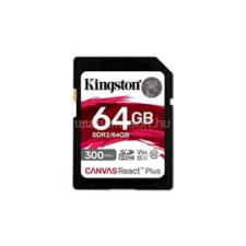 Kingston 64GB SD Canvas React Plus (SDXC Class 10  UHS-II U3) (SDR2/64GB) memóriakártya (SDR2/64GB) memóriakártya