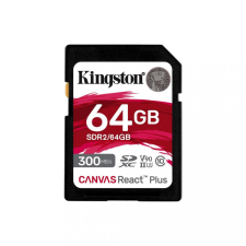 Kingston 64GB SDHC Kingston Canvas React Plus CL10 UHS-II U3 V90 memóriakártya (SDR2/64GB) memóriakártya