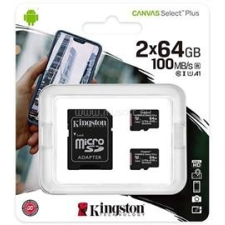 Kingston Canvas Select Plus 64GB microSDXC 2 pack (SDCS2/64GB-2P1A) memóriakártya