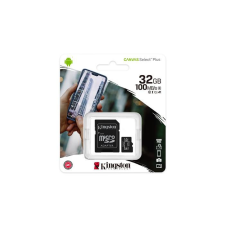 Kingston Memóriakártya, microSDHC, 32GB, CL10/UHS-I/U1/V10/A1, adapter, KINGSTON &quot;Canvas Select Plus&quot; memóriakártya