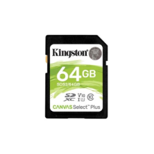 Kingston Memóriakártya SDXC 64GB Canvas Select Plus 100R C10 UHS-I U1 V10 memóriakártya