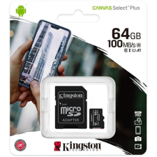 Kingston - MICROSDXC Canvas Select Plus 64GB + adapter - SDCS2/64GB memóriakártya