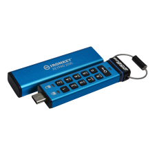 Kingston Technology IronKey Keypad 200 USB flash meghajtó 256 GB USB C-típus 3.2 Gen 1 (3.1 Gen 1) Kék (IKKP200C/256GB) pendrive