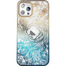 KINGXBAR Luxus iPhone 14 Tok Kingxbar Phoenix Kristályokkal - Arany és Kék (KGX668) tok és táska