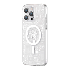 KINGXBAR PQY Geek sorozat mágneses tok iPhone 14 Pro Max MagSafe ezüst tok és táska