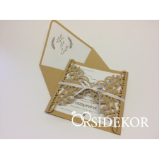  Kinyitható esküvői meghívó csipkével és szalaggal dekorációs kellék