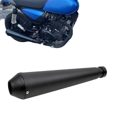  Kipufogó hangtompító cső, állítható bemenet, tartós rozsdamentes acél, fekete kipufogó alkatrész