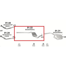  Kipufogódob, közép, Audi A4 1.6, sdn/kombi, 2000-2007 kipufogó alkatrész