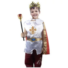  Király jelmez köpennyel, koronával, jogarral jelmez