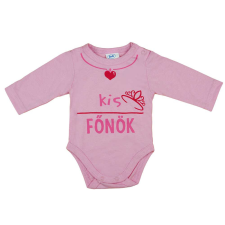 Kis főnök feliratos hosszú ujjú baba body kombidressz, body