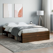  kis kétszemélyes barna tölgyszínű ágykeret 120 x 190 cm ágy és ágykellék