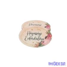  Kis ovális 4x6cm fa tábla - Házassági évfordulóra 5db/csomag dekorációs kellék