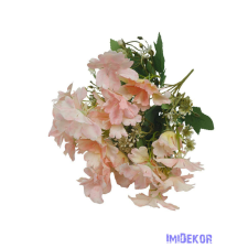  Kis virágos selyemvirág csokor 35cm - Barack dekorációs kellék