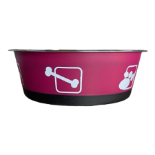  Kisállat rozsdamentes fém tál műanyag burkolattal-L - Piros kutyatál