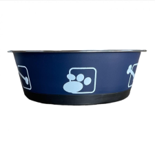  Kisállat rozsdamentes fém tál műanyag burkolattal-XL - Sötétkék kutyatál