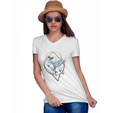  Kiszáradt fa - Női V Nyakú Póló