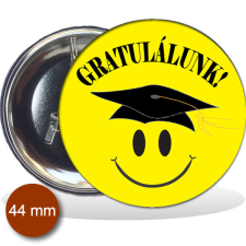 Kitűző, Smile ballagásra, sárga 44 mm ajándéktárgy