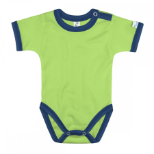  Kivizöld-sötétkék rövid ujjú baba body kombidressz, body