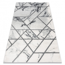 Kizárólagos EMERALD szőnyeg 0085 glamour, elegáns márvány, geometriai fehér / ezüst 160x220 cm lakástextília