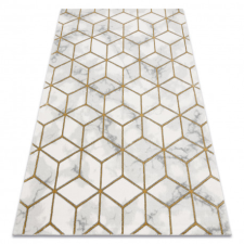 Kizárólagos EMERALD szőnyeg 1014 glamour, elegáns kocka krém / arany 80x150 cm lakástextília