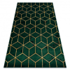  Kizárólagos EMERALD szőnyeg 1014 glamour, elegáns kocka üveg zöld / arany 160x220 cm