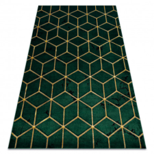  Kizárólagos EMERALD szőnyeg 1014 glamour, elegáns kocka üveg zöld / arany 160x220 cm lakástextília