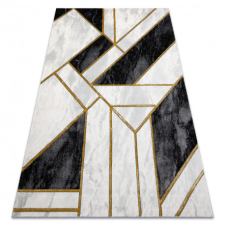 Kizárólagos EMERALD szőnyeg 1015 glamour, elegáns márvány, geometriai fekete / arany 80x150 cm lakástextília