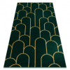  Kizárólagos EMERALD szőnyeg 1021 glamour, elegáns art deco, üveg zöld / arany 140x190 cm