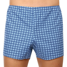 Klasszikus férfi bő szárú boxeralsók Foltýn kék kockák (K54) XXL férfi alsó