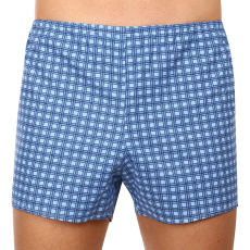  Klasszikus férfi bő szárú boxeralsók Foltýn kék kockás extra többszínű (KN78) 9XL