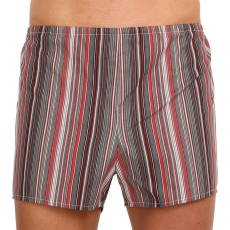  Klasszikus férfi bő szárú boxeralsók Foltýn piros csíkos túlméretes (KN76) 5XL