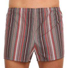  Klasszikus férfi bő szárú boxeralsók Foltýn piros csíkos túlméretes (KN76) 6XL