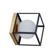 KLAUSEN Fence AP1 fekete-arany fali lámpa (KL101054) E27 1 izzós IP20 világítás