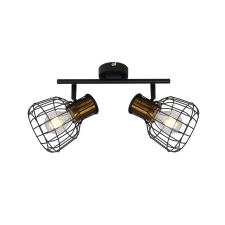 KLAUSEN Grimy AP2 fekete-sárgaréz mennyezeti lámpa (KL162010) E27 2 izzós IP20 világítás