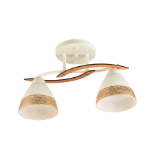 KLAUSEN Lally 2 fehér-natúr mennyezeti lámpa (LY-3484) E27 2 izzós IP20 világítás