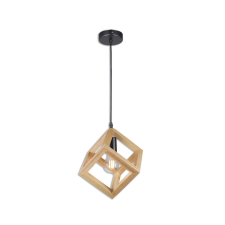 KLAUSEN Rhombus SP1 fekete-natúr függesztett lámpa (KL111125) E27 1 izzós IP20 világítás