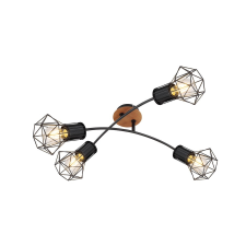 KLAUSEN Skull PL4 fekete-barna mennyezeti lámpa (KL164006) E27 4 izzós IP20 világítás