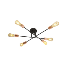 KLAUSEN Straight PL6 fekete-réz mennyezeti lámpa (KL100008) E27 6 izzós IP20 világítás