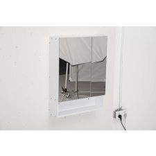 Kleankin fali tükörszekrény, MDF/Üveg, 60x15x75 cm, Fehér fürdőszoba bútor