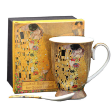 Klimt porcelán bögre kanállal - 250 ml - The Kiss bögrék, csészék