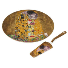 Klimt porcelán süteményes tál lapáttal - díszdobozos konyhai eszköz