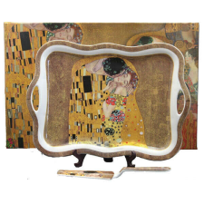 Klimt porcelán tálca süteményes lapáttal - 35x24 cm konyhai eszköz
